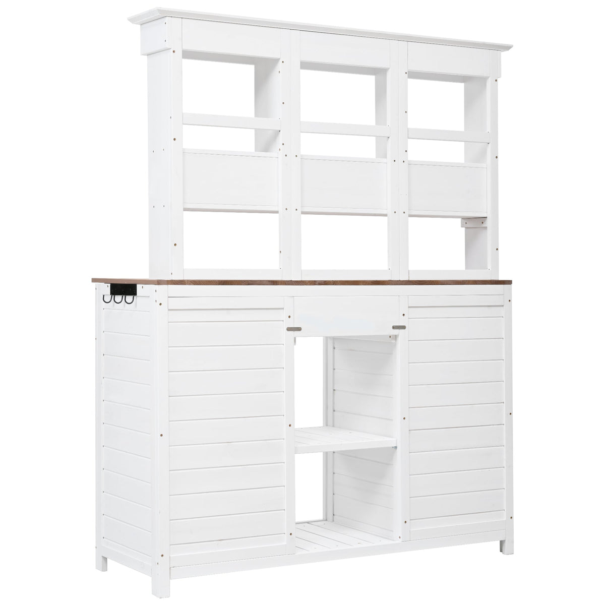 TOPMAX 65.7'' Tall Garden Potting Bench Table with Hutch