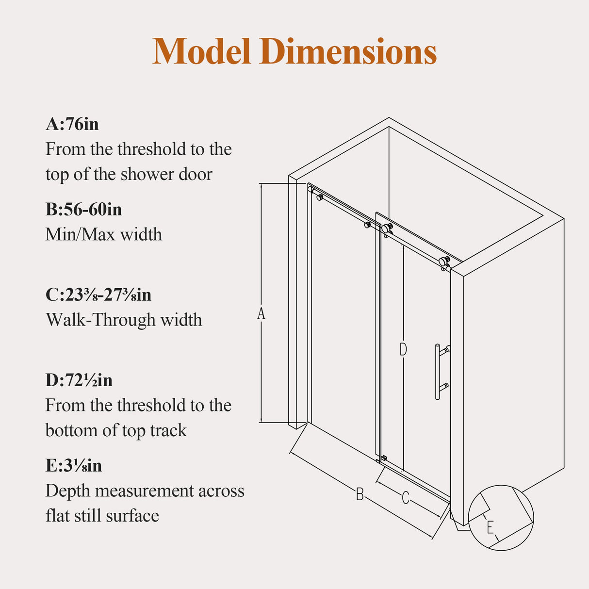 Frameless Sliding Shower Door in Brushed Nickel