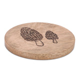 Mushroom etched mango wood coaster (set of 4)