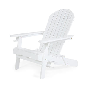 Zenithia Outdoor Foldable Adirondack Chair with 2 Cup Holders, White