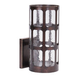 Metal wall sconce with glass insert 10.75"h