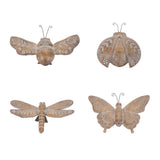 Floral-etched-insect-shelf-sitter-(set-of-4)-Decorative-Objects