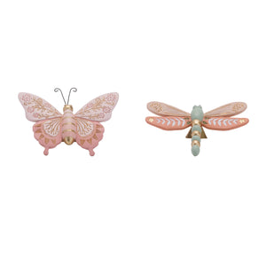Floral-etched-butterfly-and-dragonly-shelf-sitter-(set-of-4)-Decorative-Objects