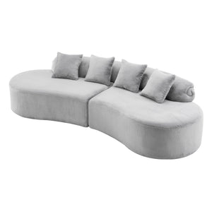 Modern Curved Sofa With Pillows
