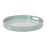 Round mushroom and floral print tray 13.5"d