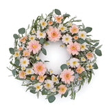 Mixed daisy floral wreath 22"d