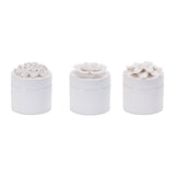 Stoneware box with floral lid accent (set of 3)