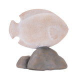 Fish on rock décor (set of 4)