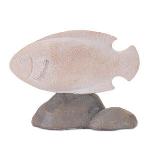 Fish on Rock Decor (Set of 4)