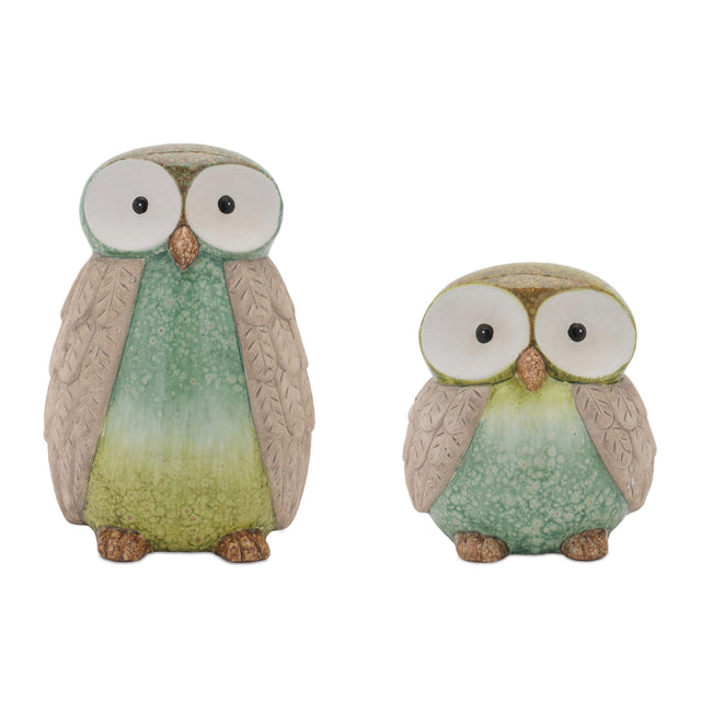 Terra-cotta-owl-décor-(set-of-2)-Decorative-Objects