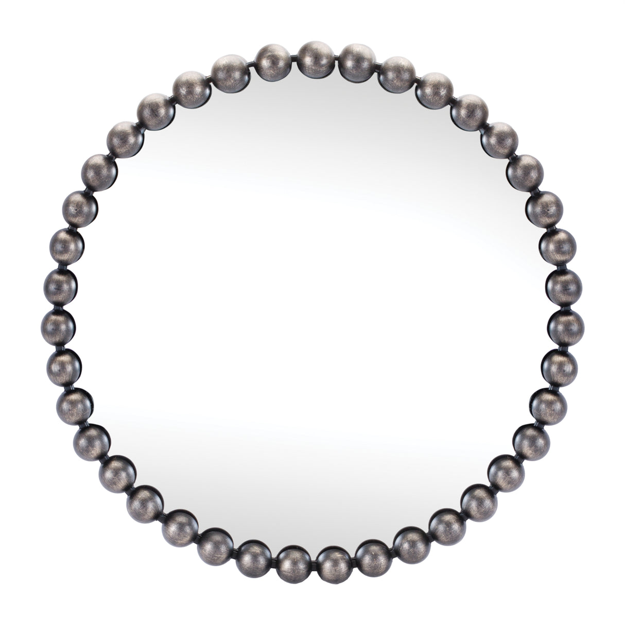 Round beaded metal wall mirror 23.5"d