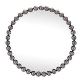 Round beaded metal wall mirror 23.5"d