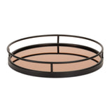 Mirror tray with modern metal frame (set of 2)