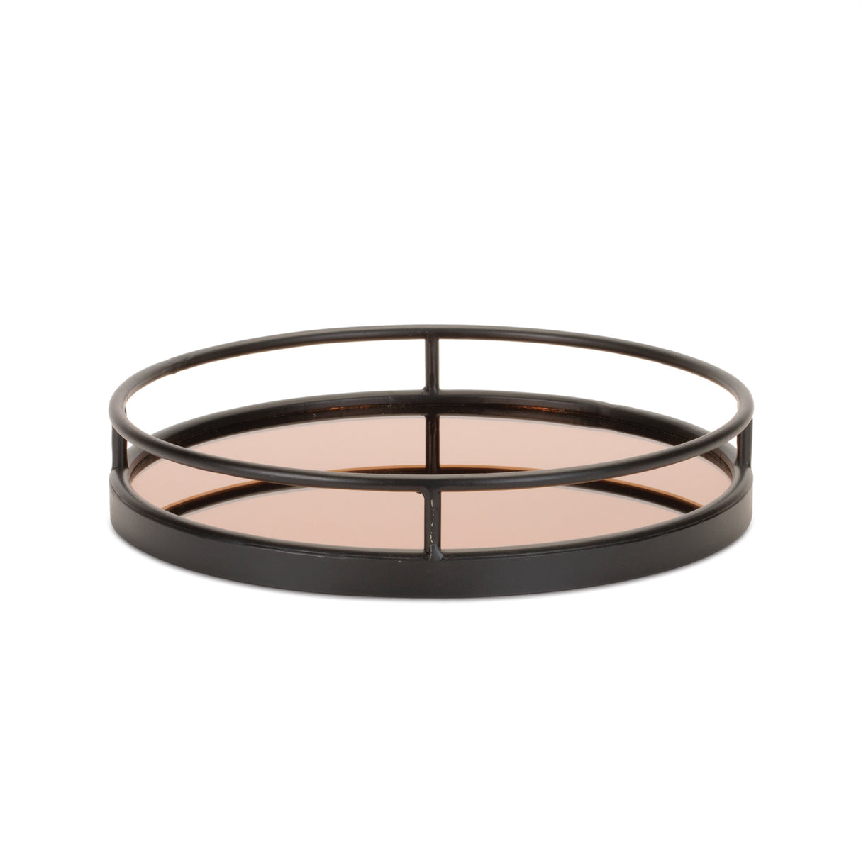 Mirror tray with modern metal frame (set of 2)