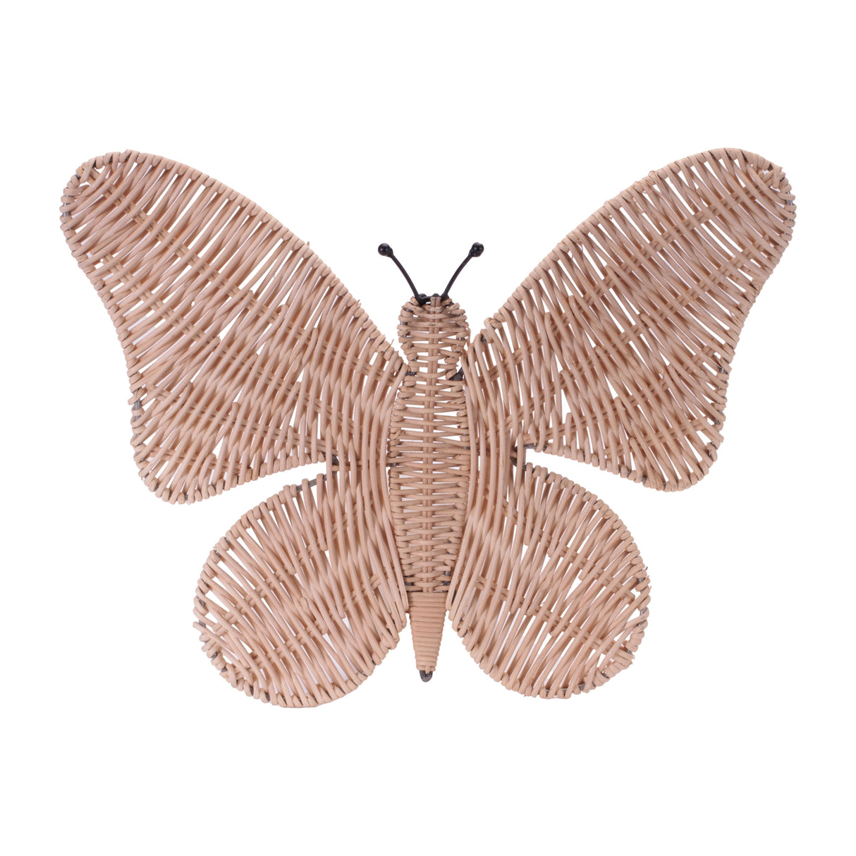 Woven rattan butterfly wall accent 18"l