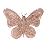 Woven rattan butterfly wall accent 18"l