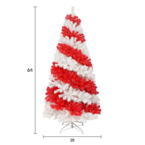 6-Foot Candy Cane Christmas Tree with 300 LED Lights
