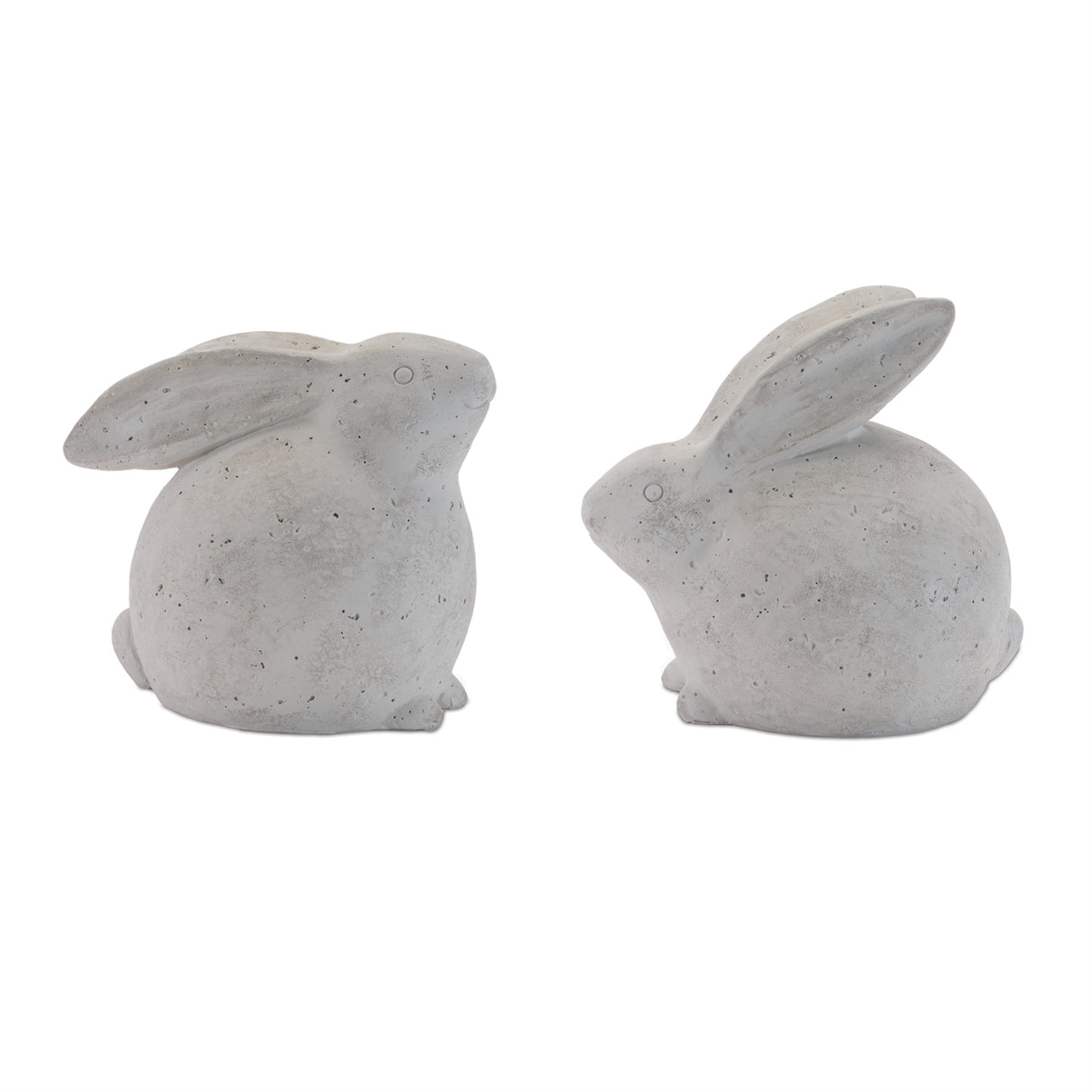 Distressed bunny figurine (set of 2)