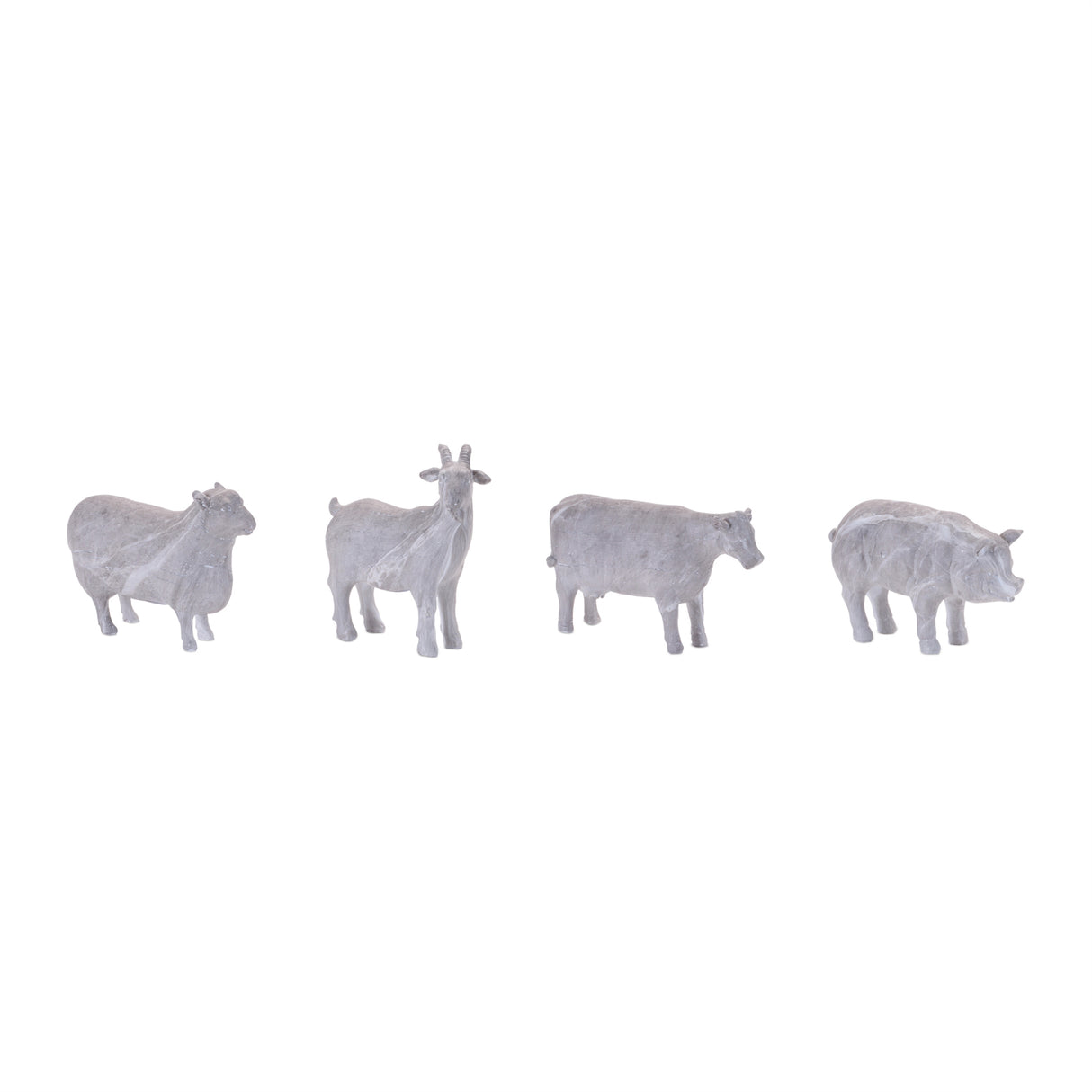 Distressed farm animal figurine (set of 2)