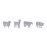 Distressed farm animal figurine (set of 2)