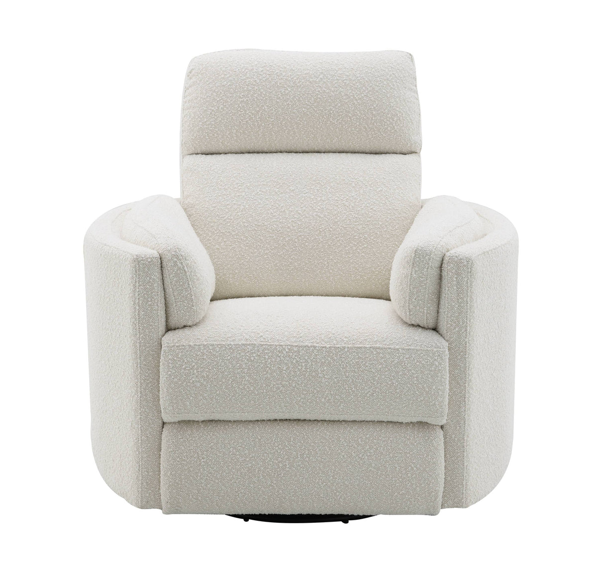 Sagen Beige Boucle Glider Recliner with Swivel