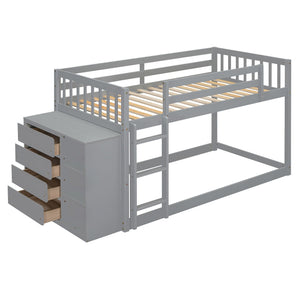 Bunk Bed With 4 Drawers And 3 Shelves