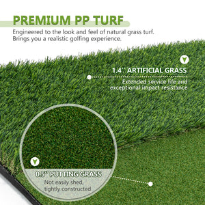 5'x4' Golf Hitting Mat with Cross Stance Guide