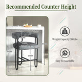 Household bar stools set of 2, modern upholstered with back