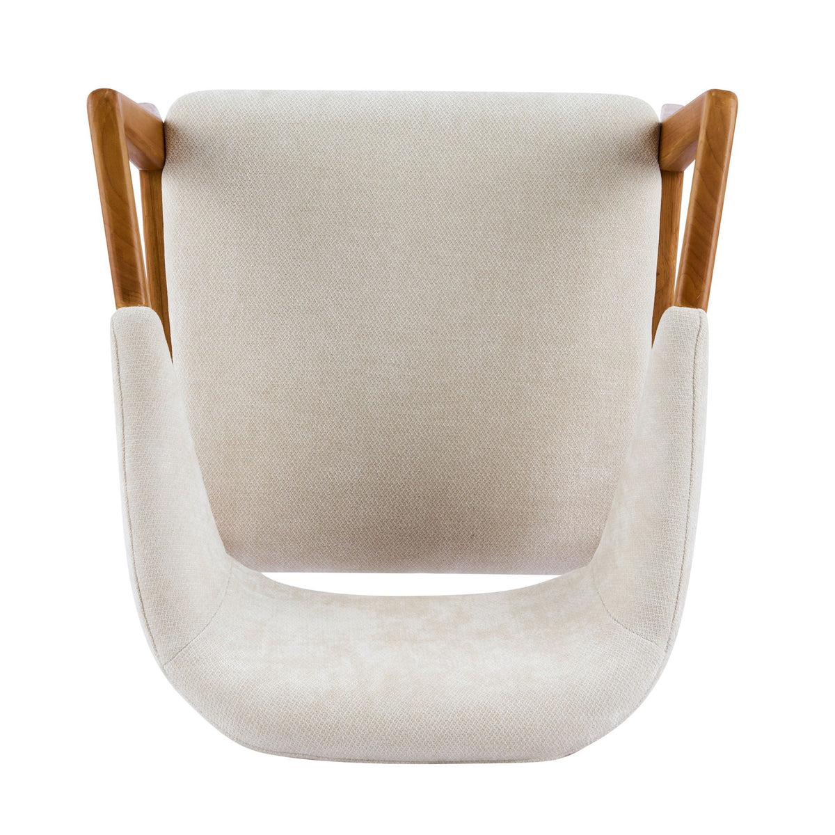 Indoor Upholstered Dining Armchair (Set of 2) - Beige / Teak