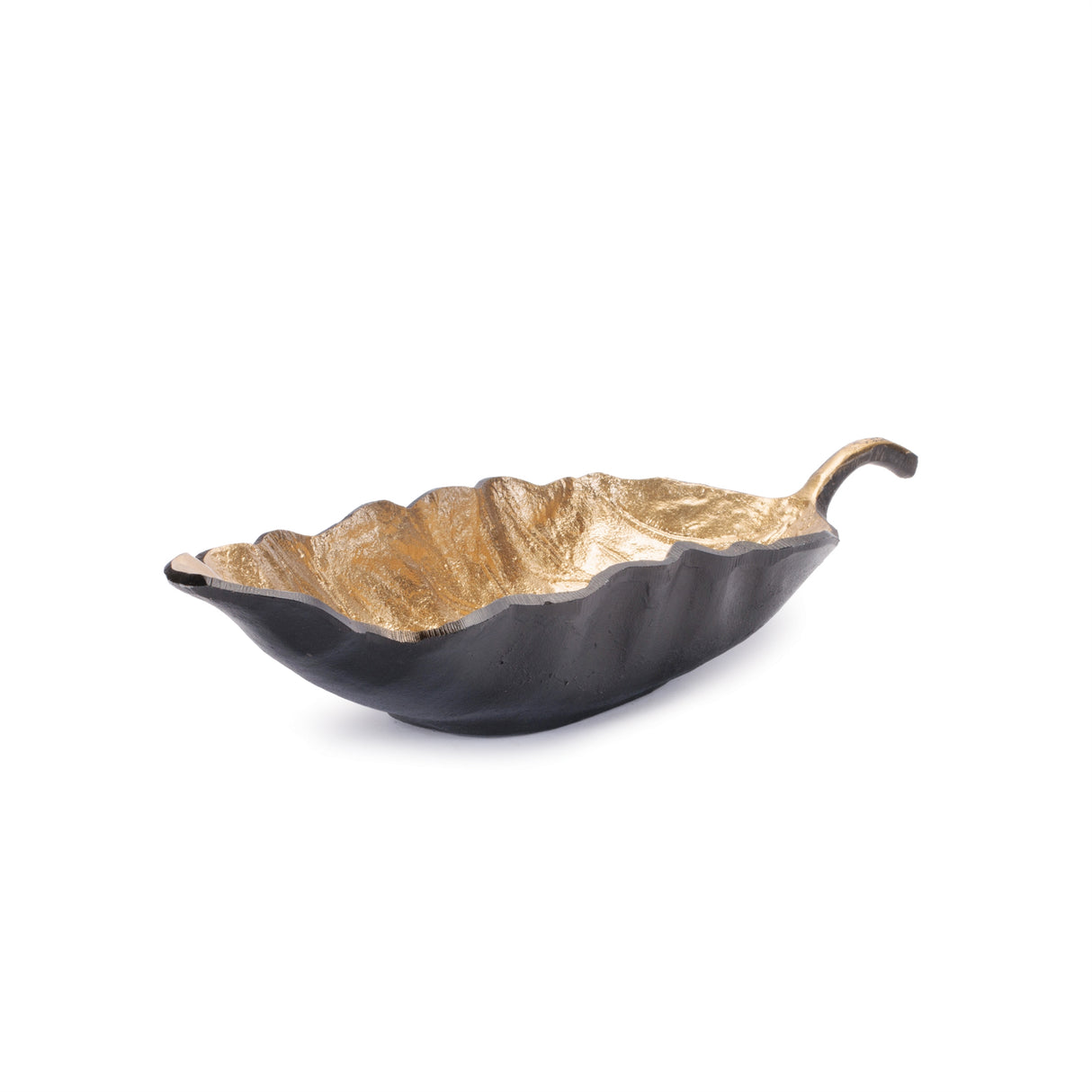 Metallic aluminum leaf bowl (set of 2)