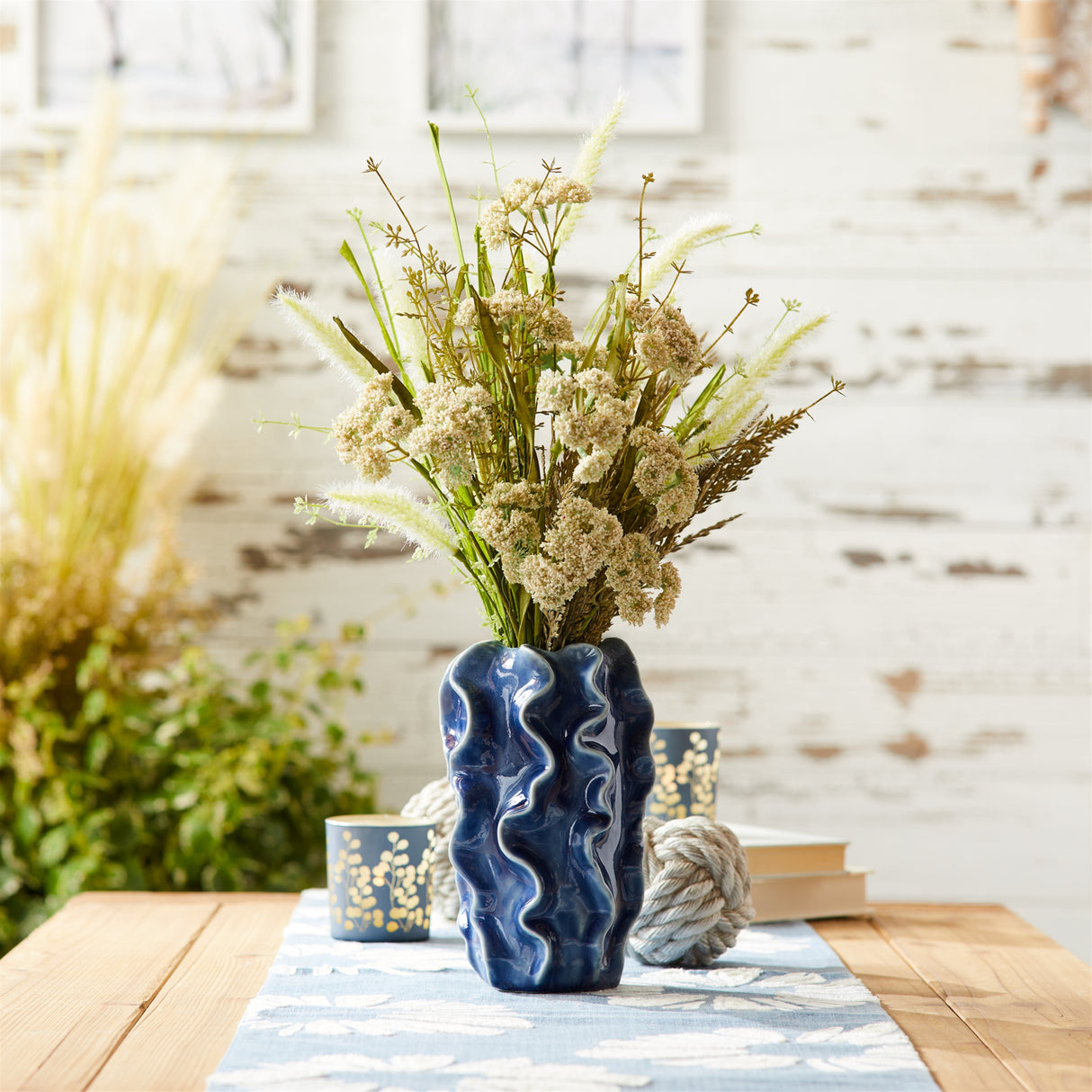 Heather floral bush (set of 2)