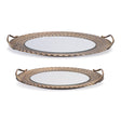 Mirror-tray-with-ornate-metal-frame-(set-of-2)-Serving-Trays