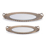 Mirror-tray-with-ornate-metal-frame-(set-of-2)-Serving-Trays