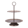 Tiered bronze metal tray 23"h