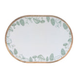 Wood mushroom and floral print tray (set of 2)