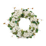 Hydrangea and seedum floral wreath 32"d