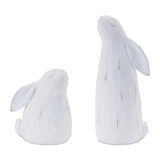 Carved bunny figurine (set of 4)