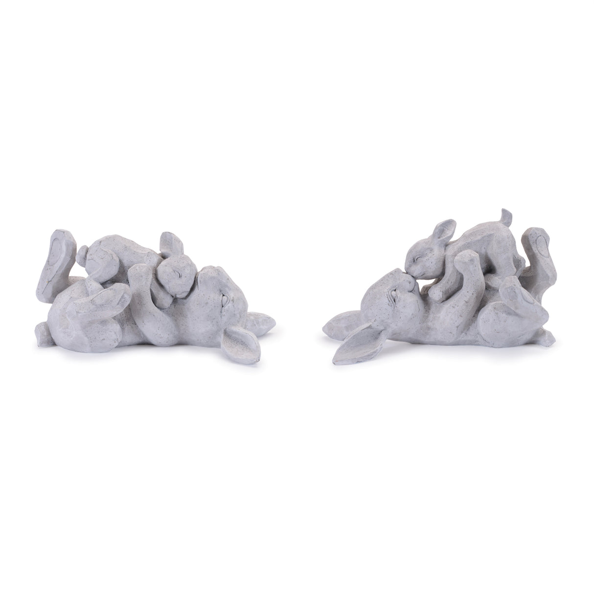 Laying rabbit with baby bunny figurine (set of 2)