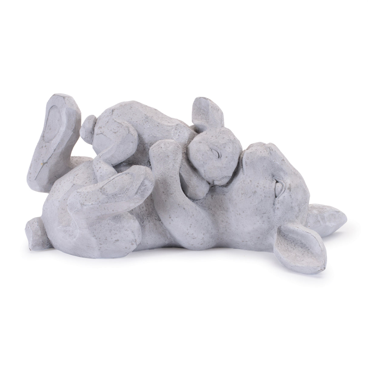 Laying rabbit with baby bunny figurine (set of 2)