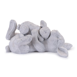 Laying Rabbit with Baby Bunny Figurine Set of 2