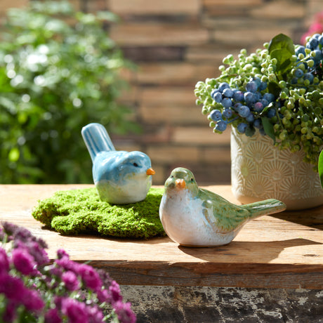 Stoneware bird figurine (set of 6)