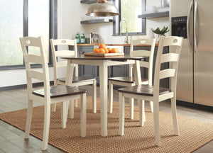 Woodanville - Round DRM Drop Leaf Table - Cream / Brown