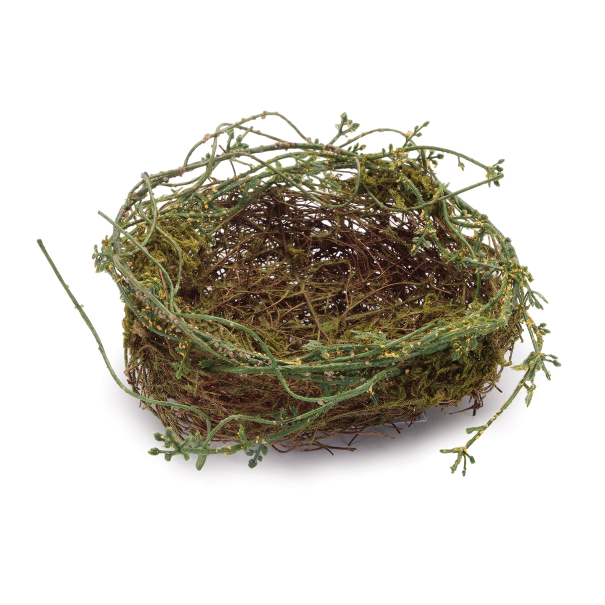 Twig-bird-nest-with-moss-(set-of-6)-Decorative-Objects