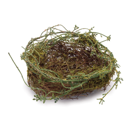 Twig-bird-nest-with-moss-(set-of-6)-Decorative-Objects