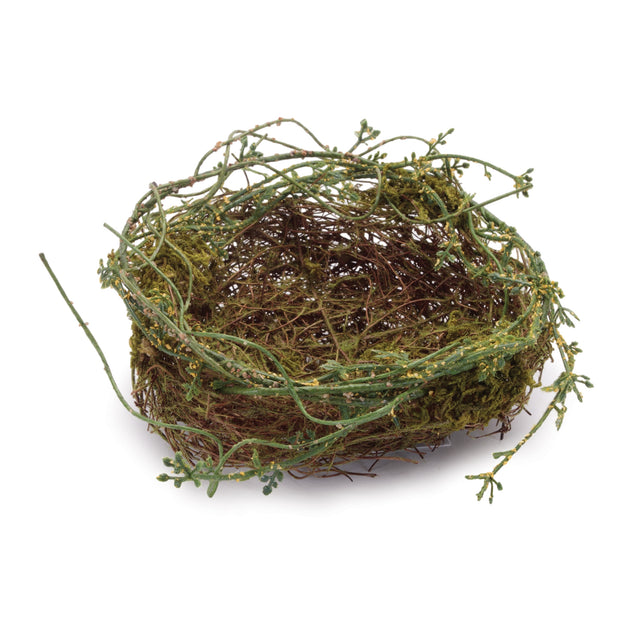 Twig-bird-nest-with-moss-(set-of-6)-Decorative-Objects