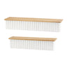Ribbed wood wall shelf (set of 2)