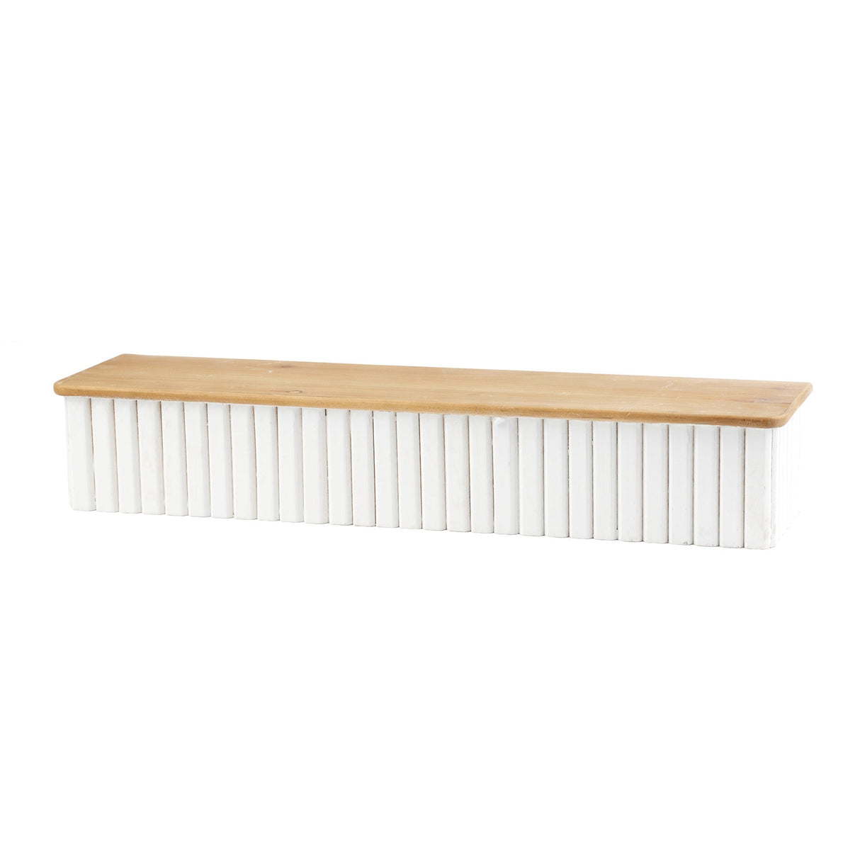 Ribbed Wood Wall Shelf (Set of 2)