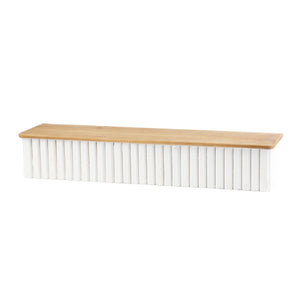 Ribbed Wood Wall Shelf (Set of 2)
