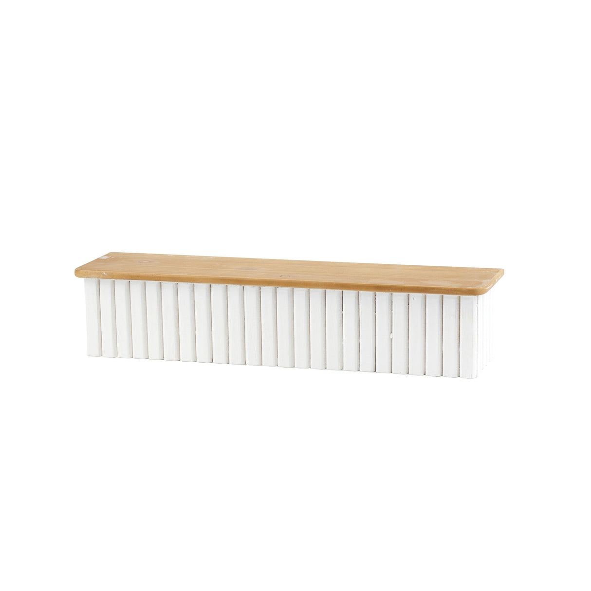 Ribbed Wood Wall Shelf (Set of 2)