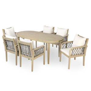 7-Piece Outdoor Acacia Wood Dining Set